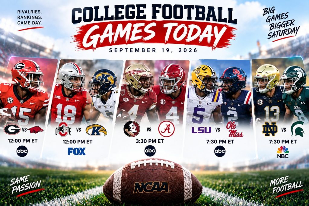 College Football Games Today Sept. 19: TV Schedule & Times