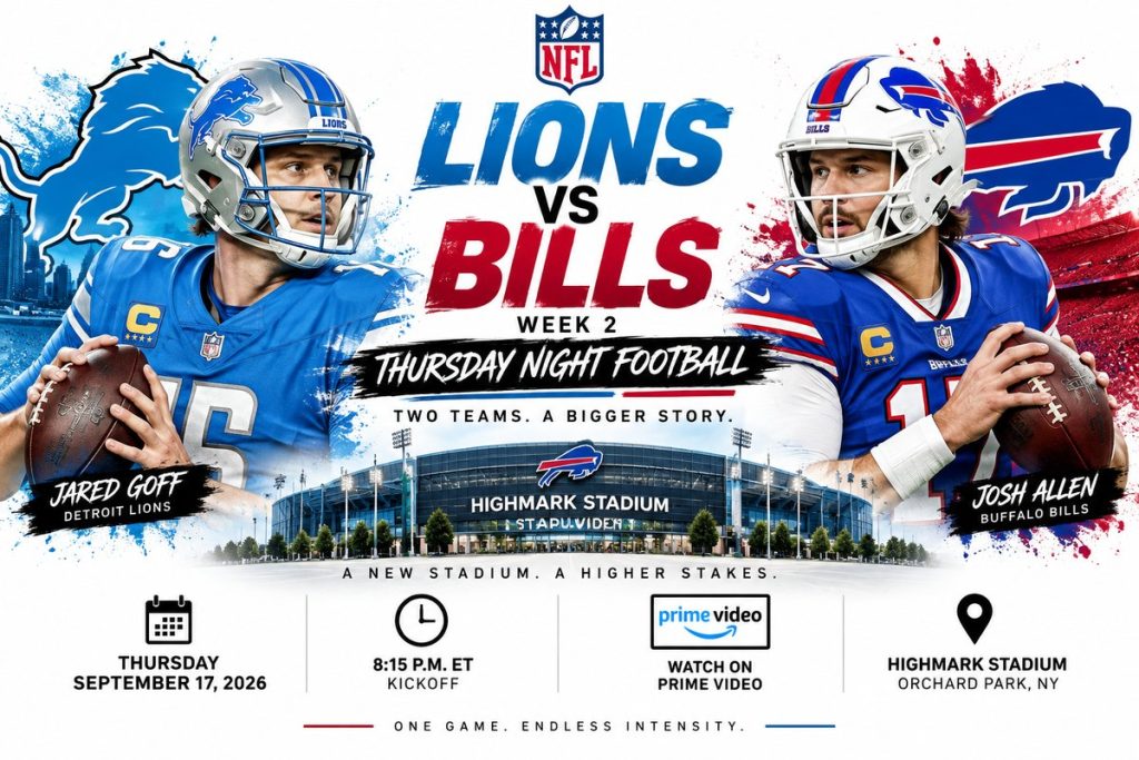 Lions vs Bills 2026: Time, TV Channel, Streaming & Week 2 Preview