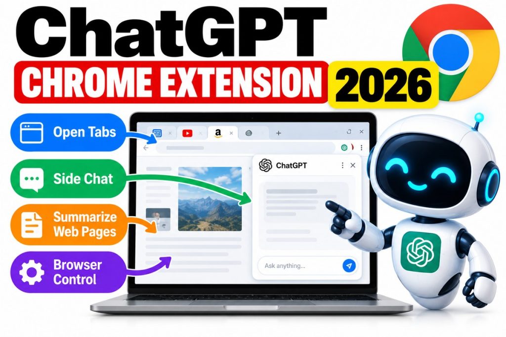 ChatGPT Chrome Extension 2026: How to Use Open Tabs, Side Chat & Browser Control