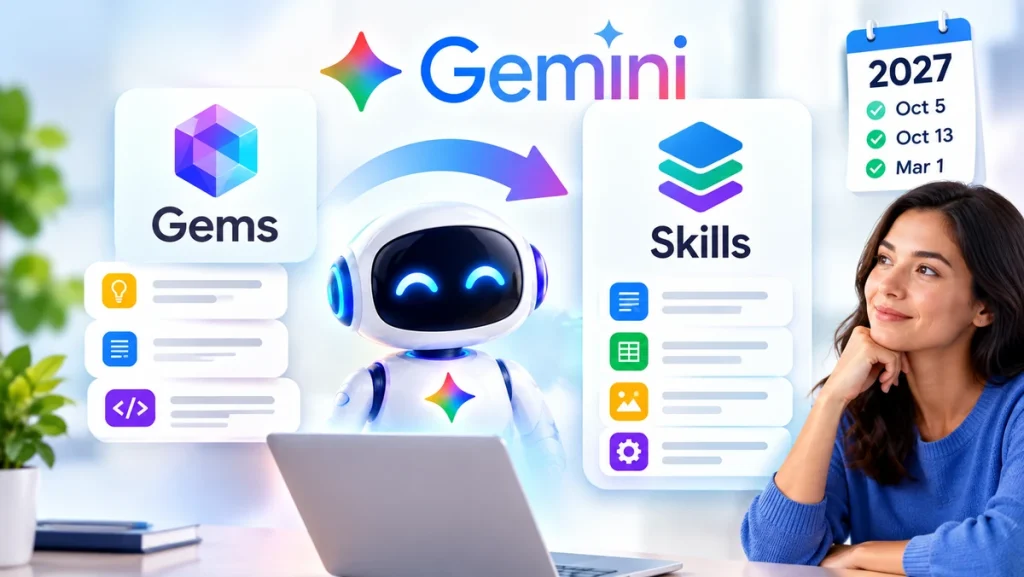Gemini Skills vs Gems: What’s Changing, How to Create Skills & 2027 Migration